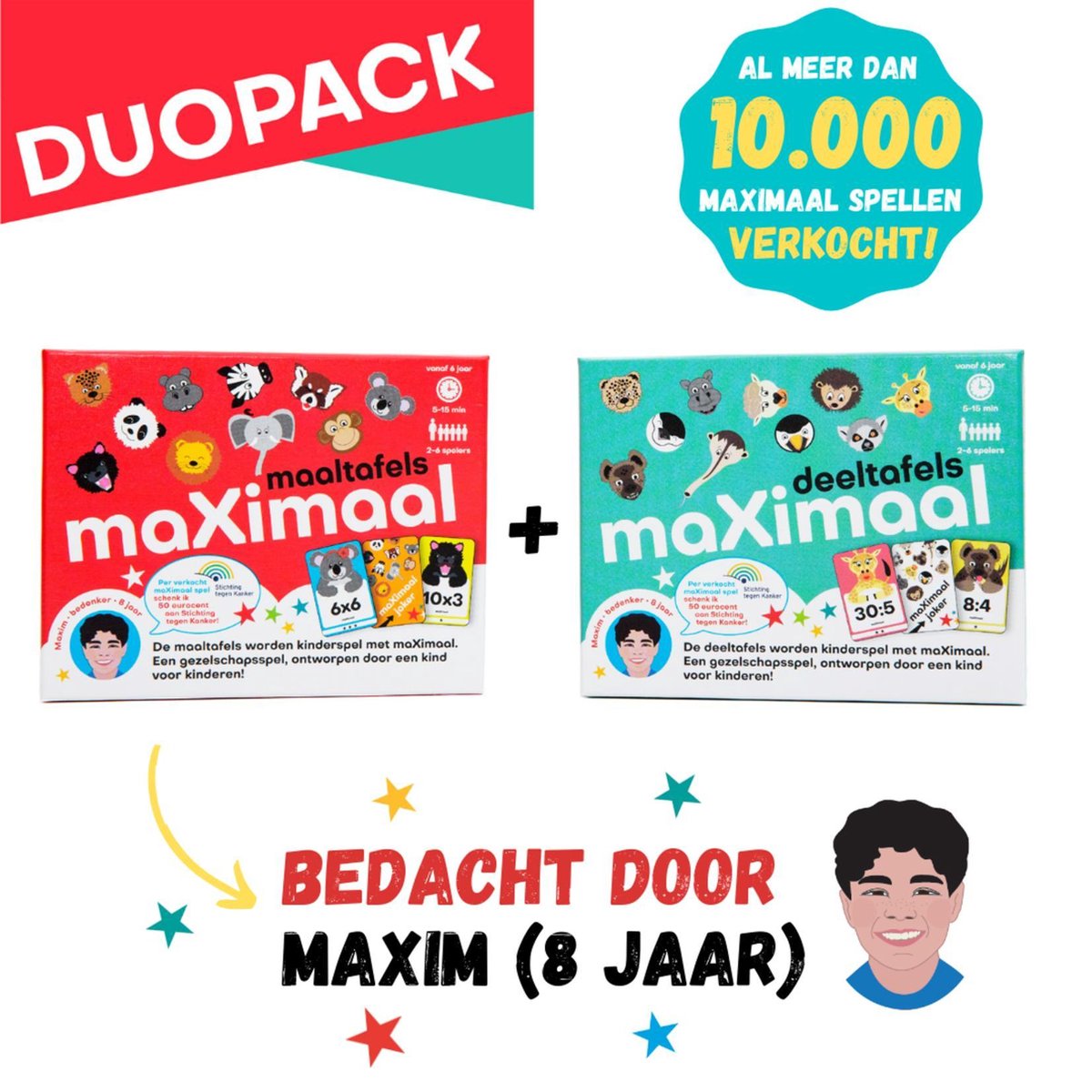 maXimaal Maaltafels + Deeltafels gezelschapsspellen | voordeelbundel | De tafels en delen wordt kinderspel | vanaf 6 jaar